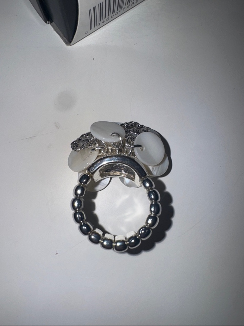 AVON RING NEW in box Mother of Pearl Statement Stretch Ring One Size Fits Most -